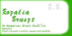 rozalia bruszt business card